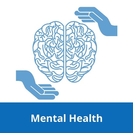 hands holding brain with title mental health